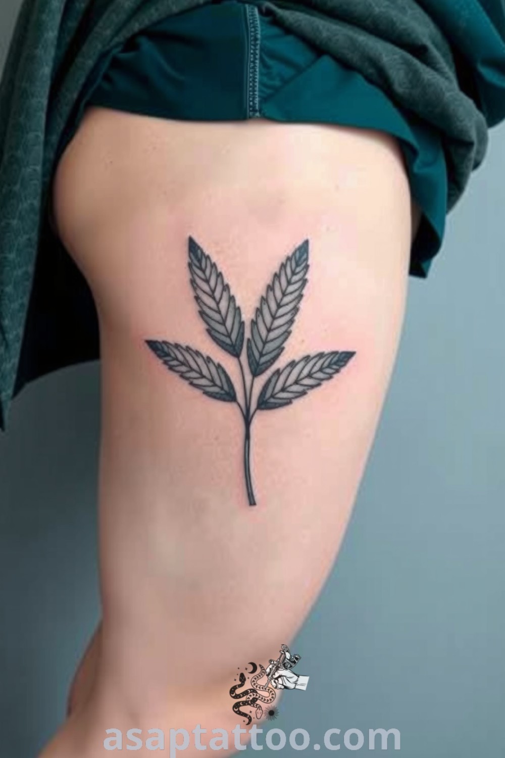 Geometric plant tattoo with abstract leaves and intricate linework, showcasing a modern aesthetic that embodies sophistication and a connection to nature. Best tattoo ideas you have to see to believe at asaptattoo.com