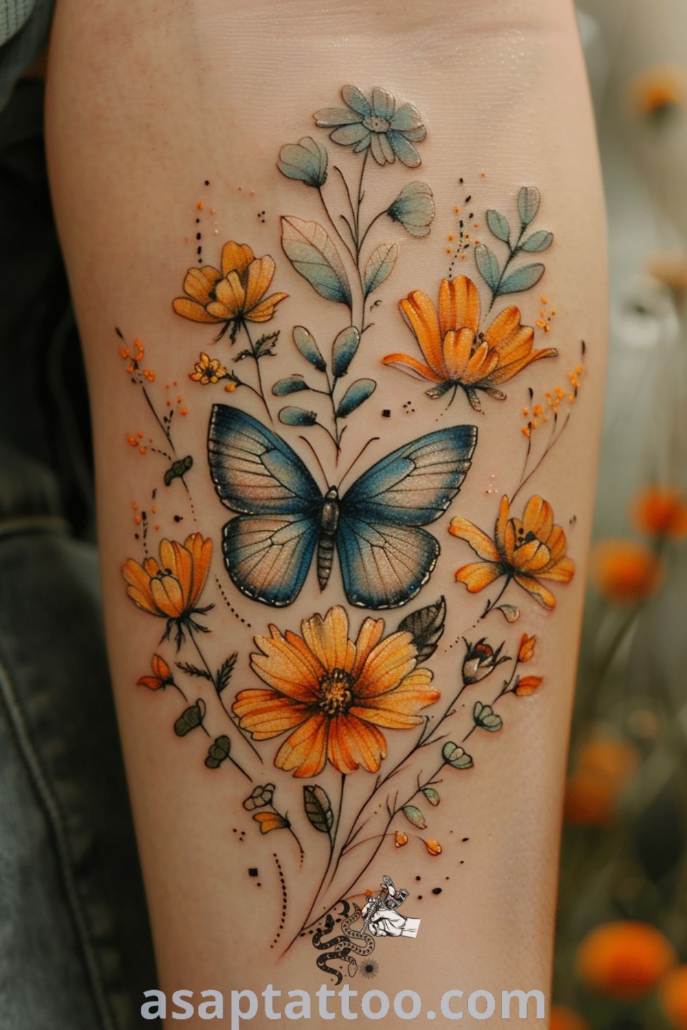 Dynamic tattoo of a woman