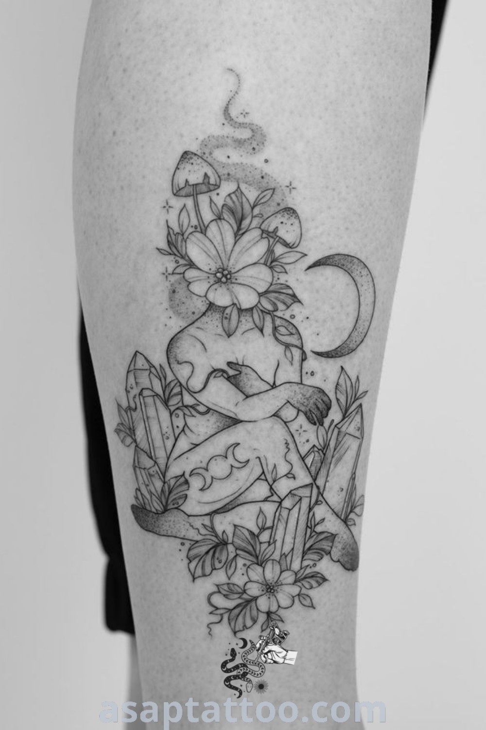 A black and white photo of a woman